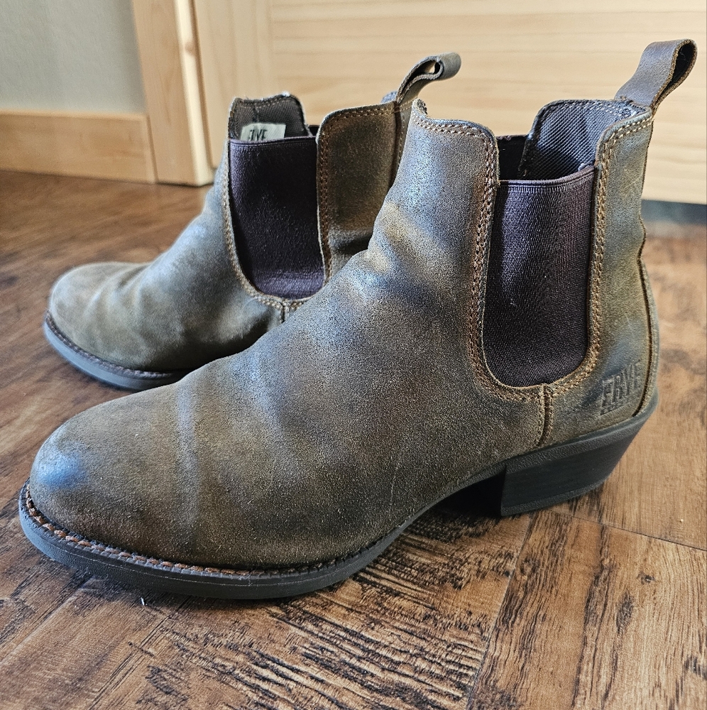 Frye Supply | Steel Toe Brown Leather Chelsea Boots
